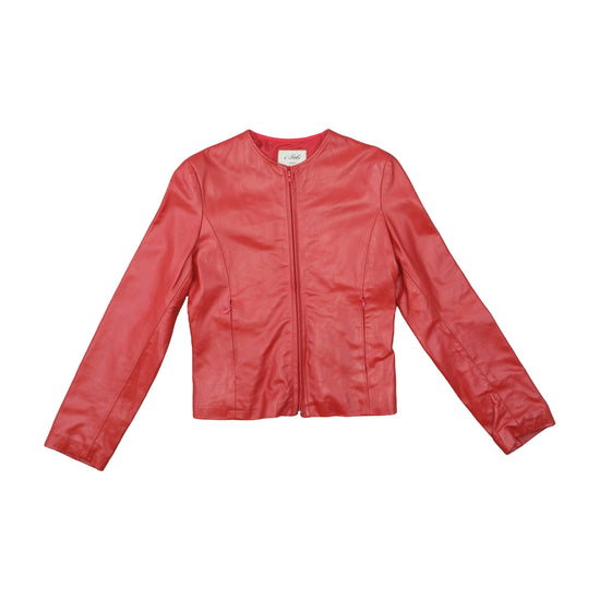 i Poli Firenze Leather Jacket Coral Red S