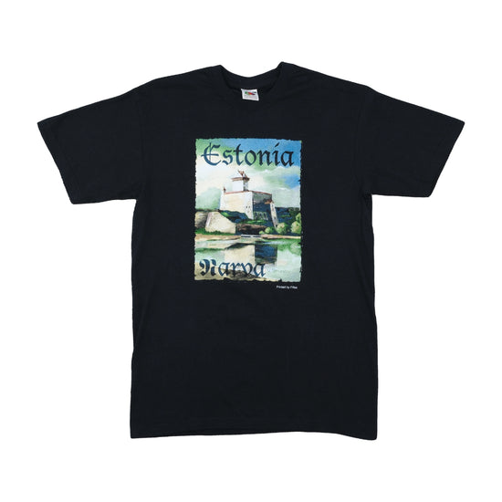 Fruit of the Loom Narva Estonia Souvenir Graphic Tee Black S