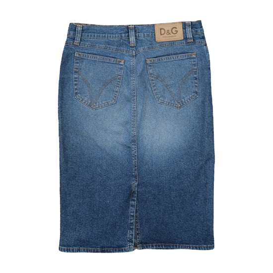 D&G Dolce & Gabbana Denim Pencil Midi Skirt Blue S