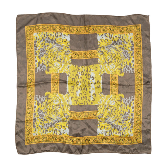 Vintage Baroque Leopard Print Scarf Brown
