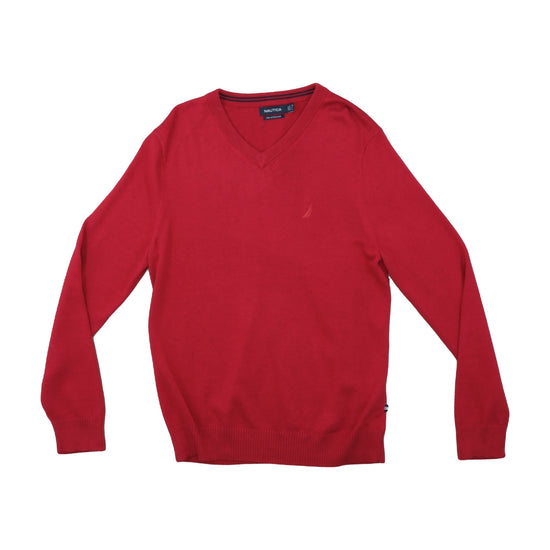Nautica Pima Cotton Blend Sweater Deep Crimson Red M