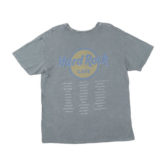 Hard Rock Cafe Relaxed Boyfriend Tee Acid Wash Gray M