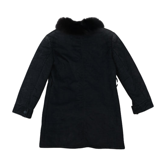 North Down Faux Suede Fur Collar Coat Black L