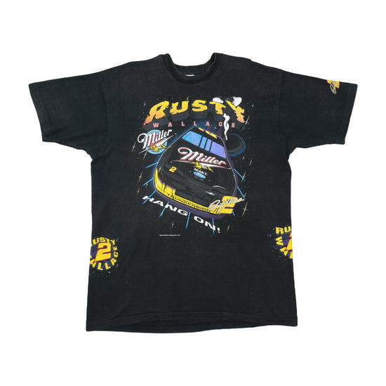 Fruit of the Loom Rusty Wallace #2 NASCAR AOP T-Shirt Black 3XL
