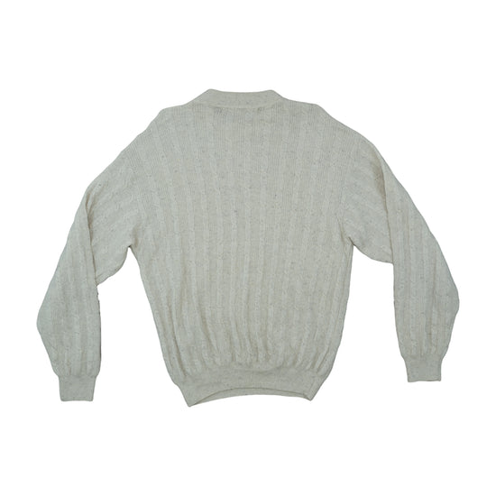 Camel Collection Cable Knit Crewneck Sweater Beige S