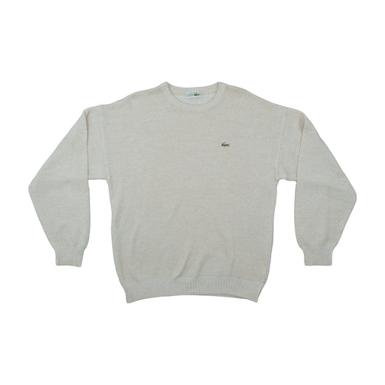 Chemise Lacoste Knit Sweater Cream Beige Marl