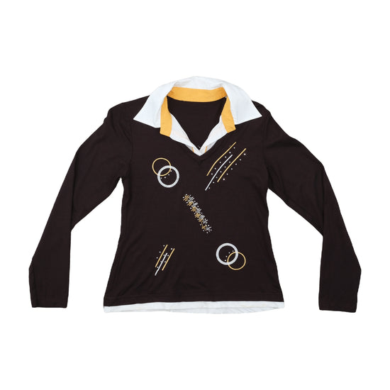 Vintage Fitted Long-Sleeve T-Shirt Brown M