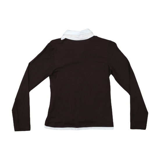 Vintage Fitted Long-Sleeve T-Shirt Brown M