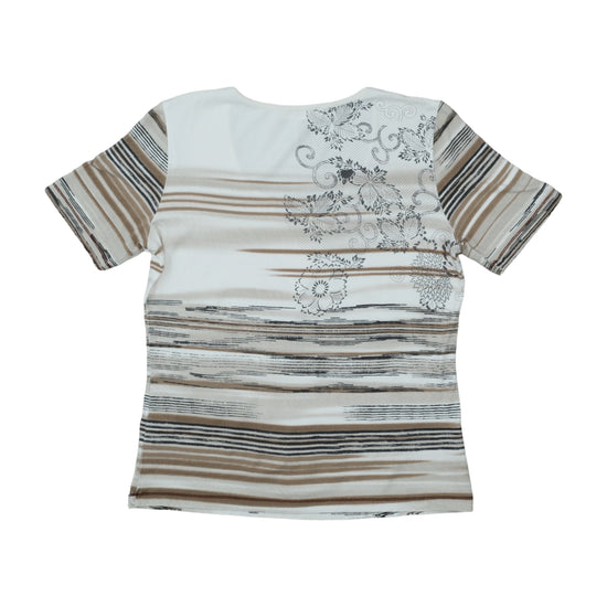 BIBA Printed Stretch T-Shirt White