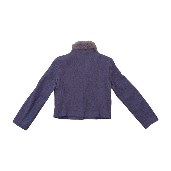Kookaï Tweed Jacket Faux Fur Collar Purple S