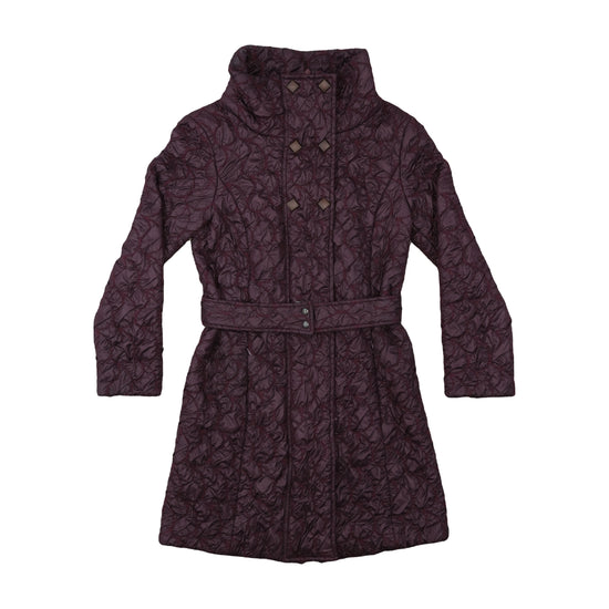 AngySix Wool Coat Belted A-Line Purple S