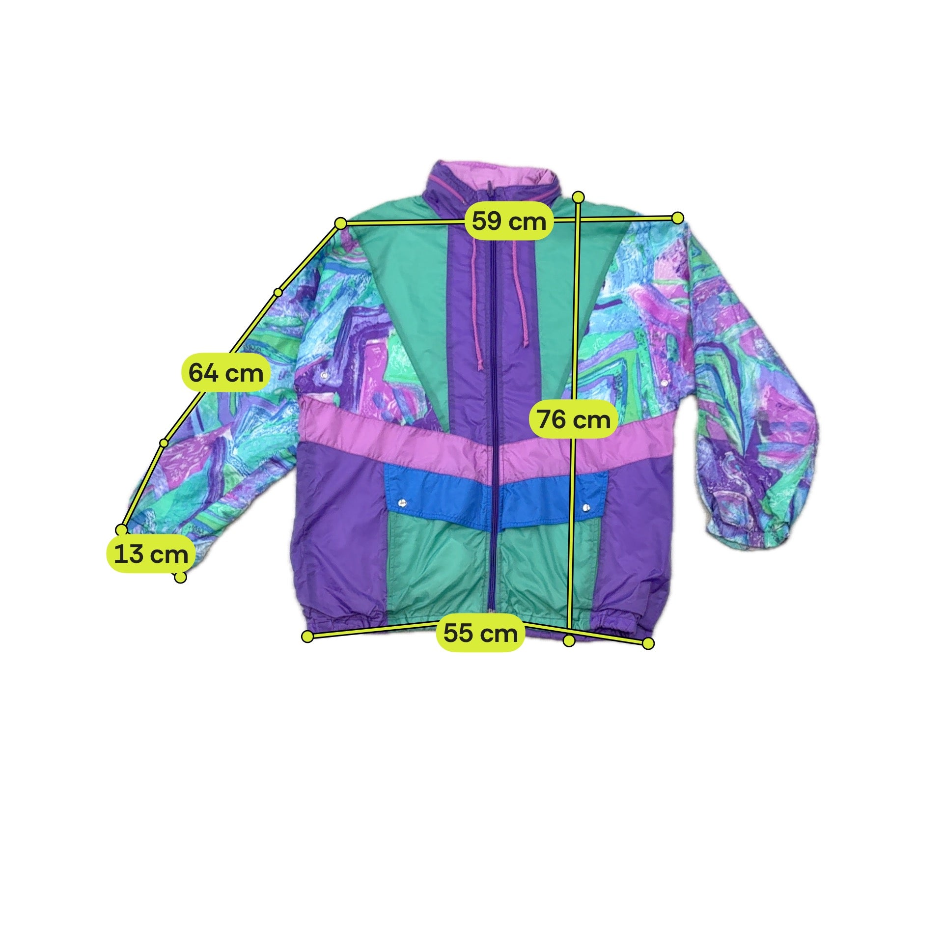 Shamp Abstract Print Color Block Windbreaker Jacket