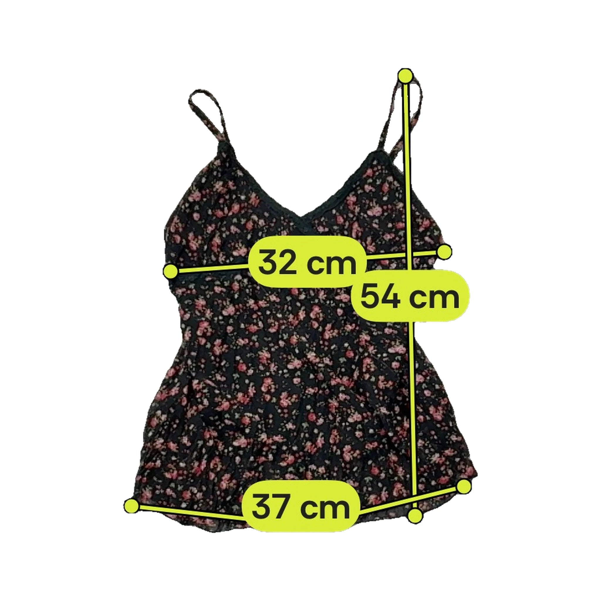 Top de alças Bluoltre floral com Acabamento em renda