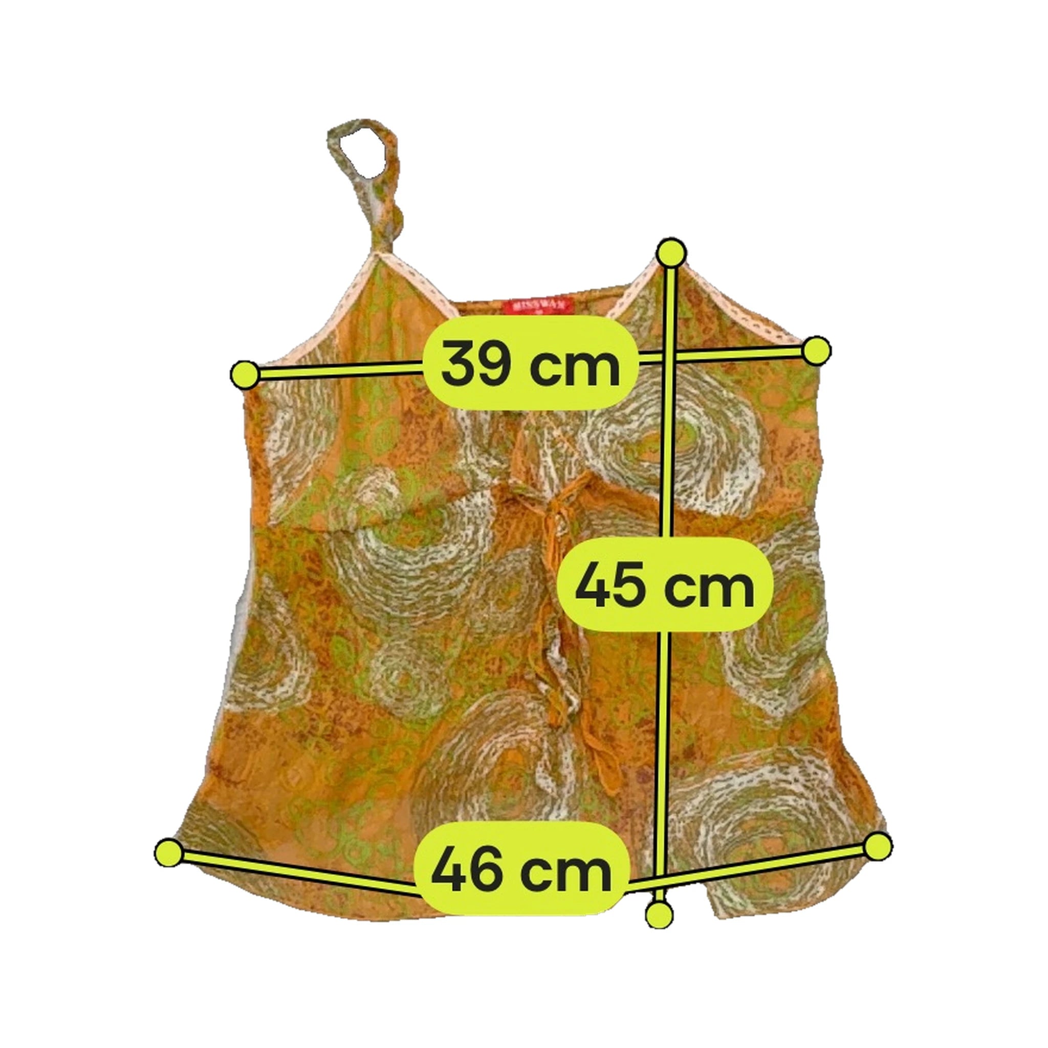 Miss Wan Abstract Sheer Tie Front Tank Top