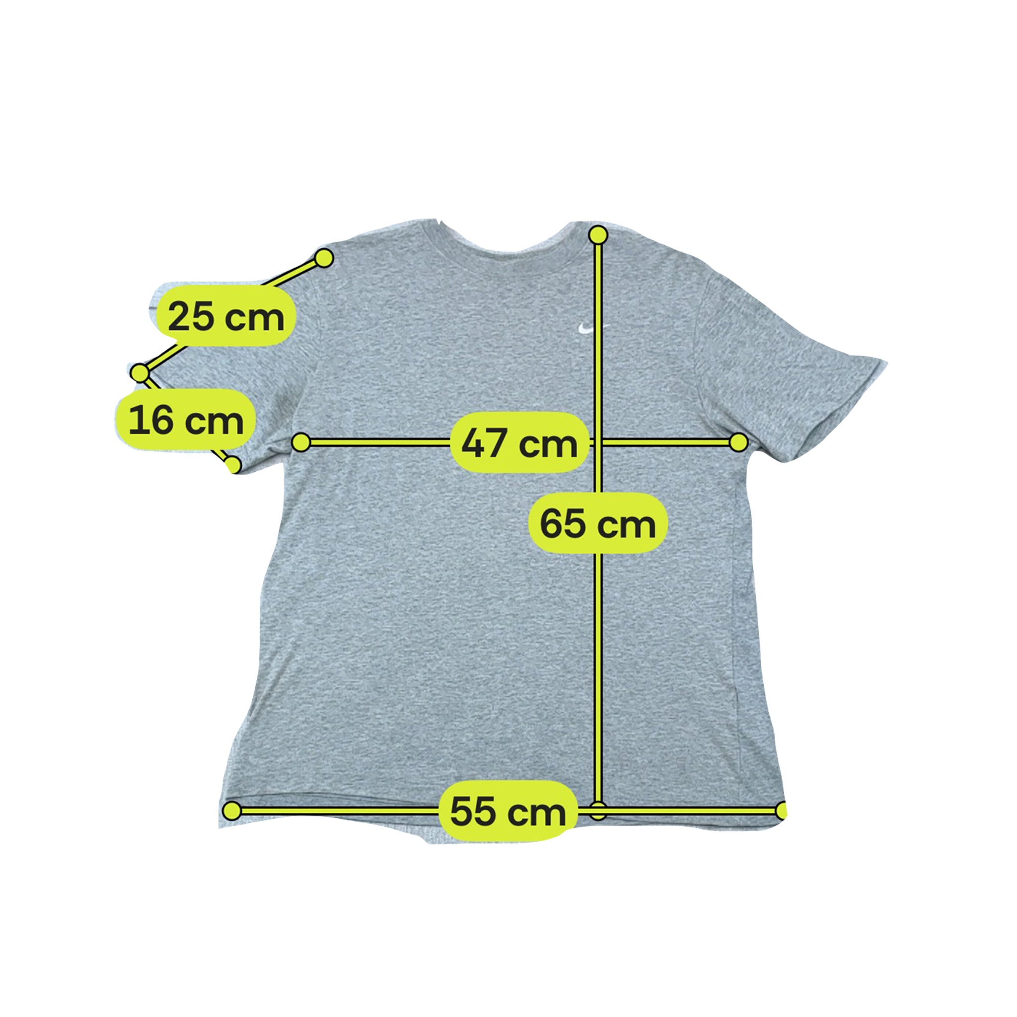 Nike Heather Gray Embroidered Swoosh Cotton T-Shirt