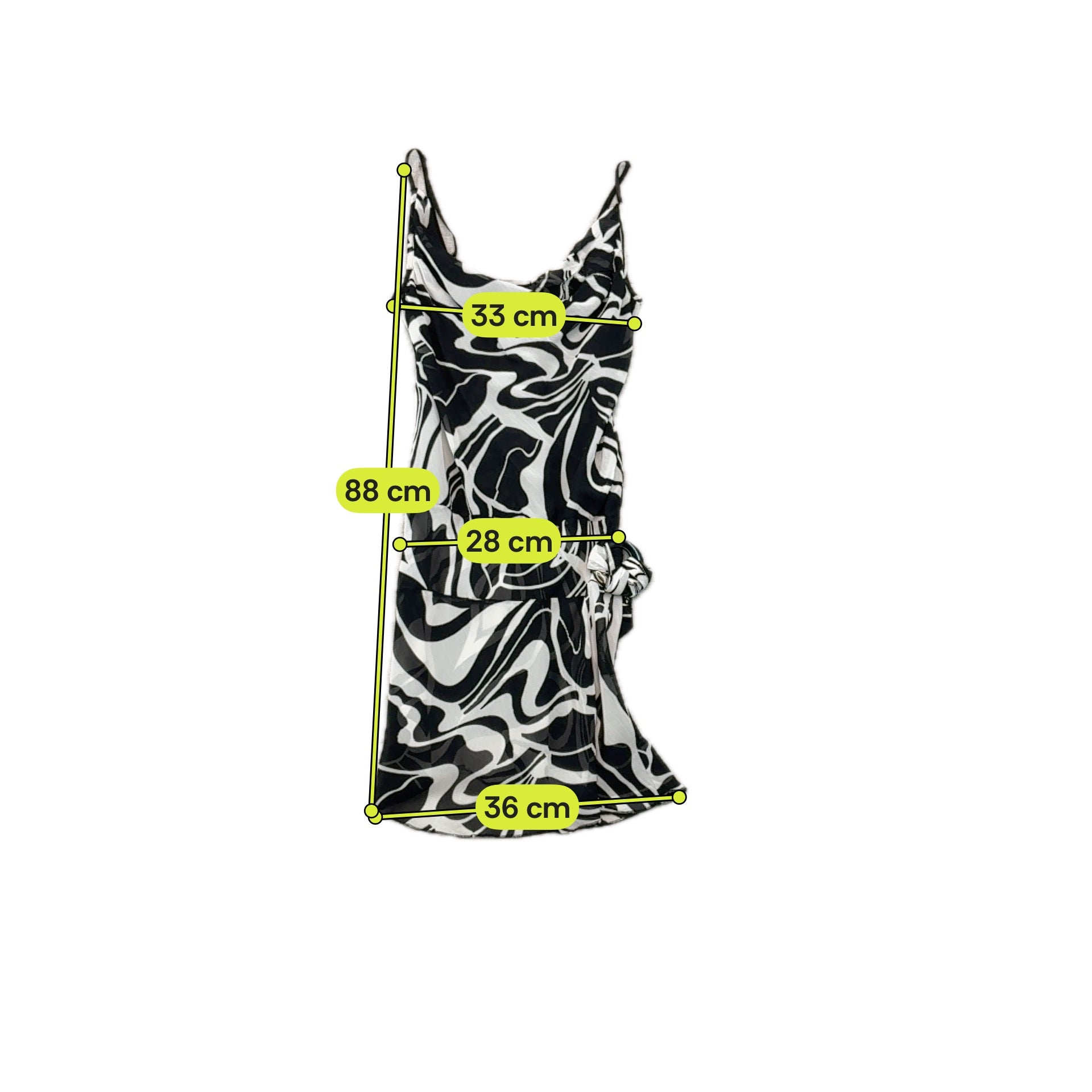 Vestido Lingerie Specchio com gola Drapeada e estampado abstrato