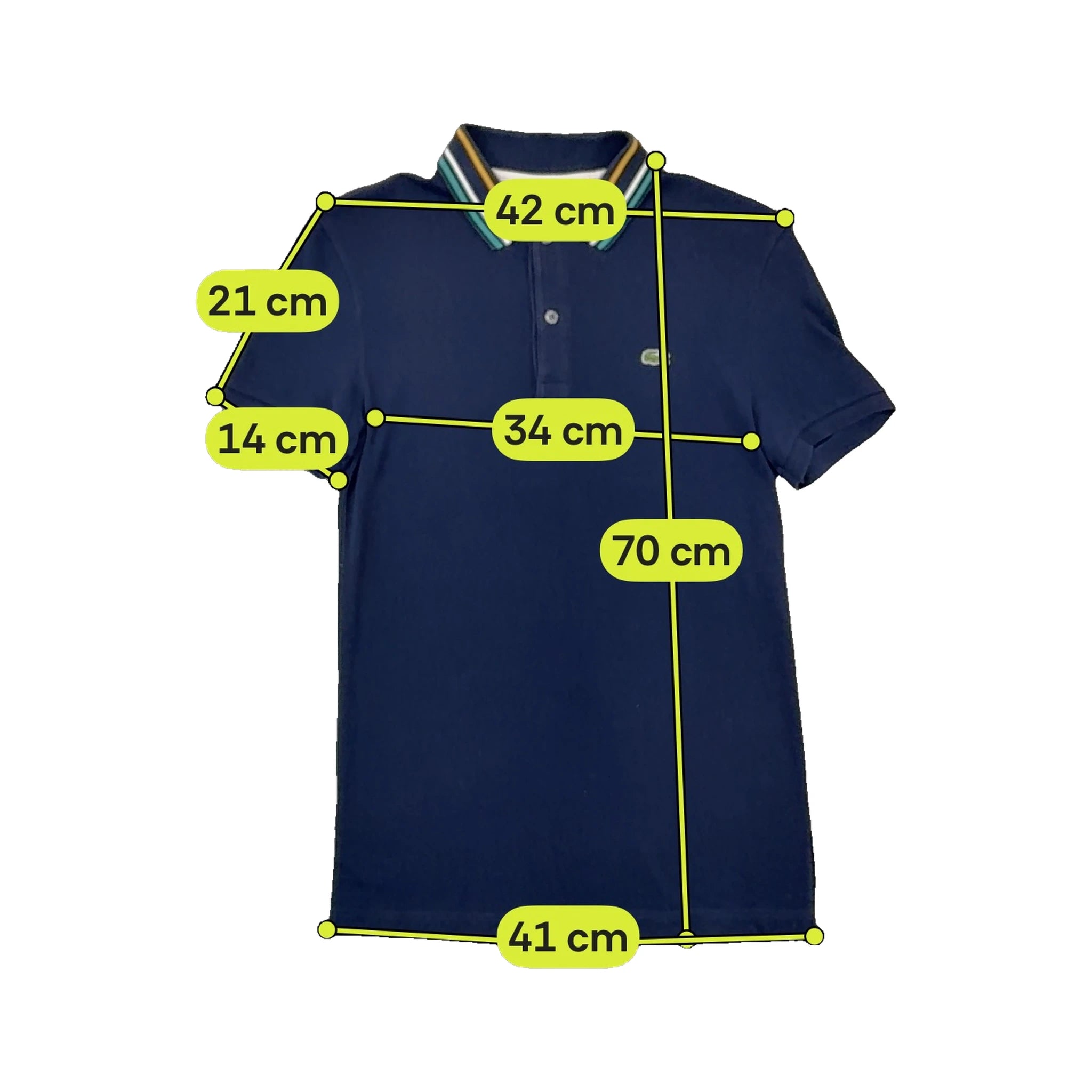 Lacoste Slim Fit Navy Striped Collar Cotton Polo Shirt