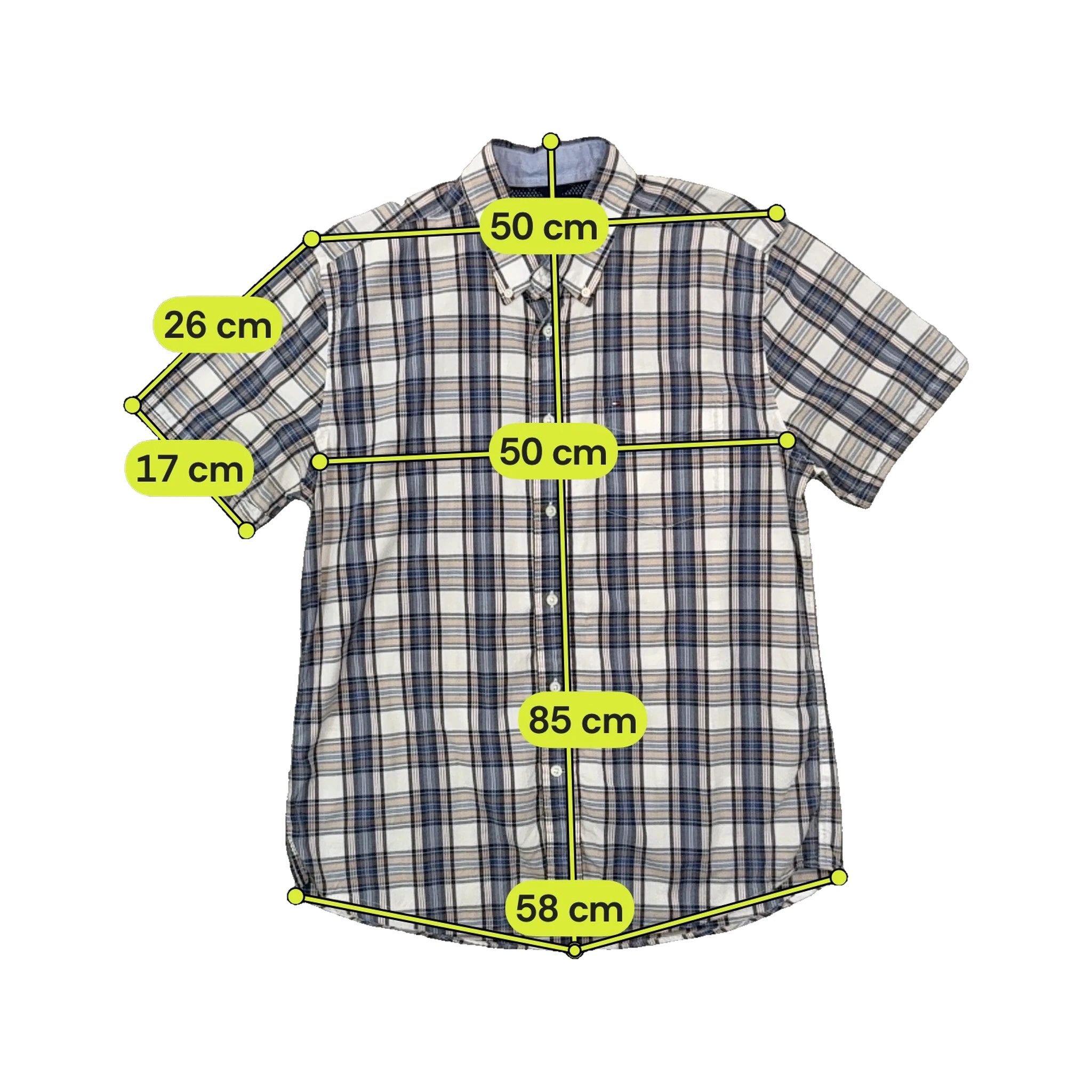 Blue & Beige Checkered Button Up Shirt