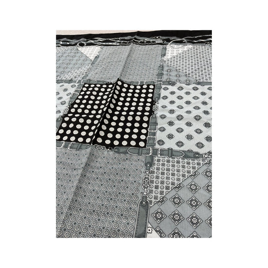 Vintage Equestrian Print Square Scarf Black