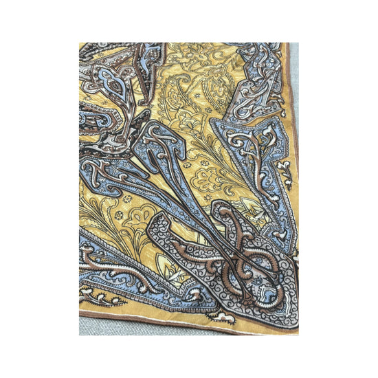 Vintage Paisley Square Scarf Gold