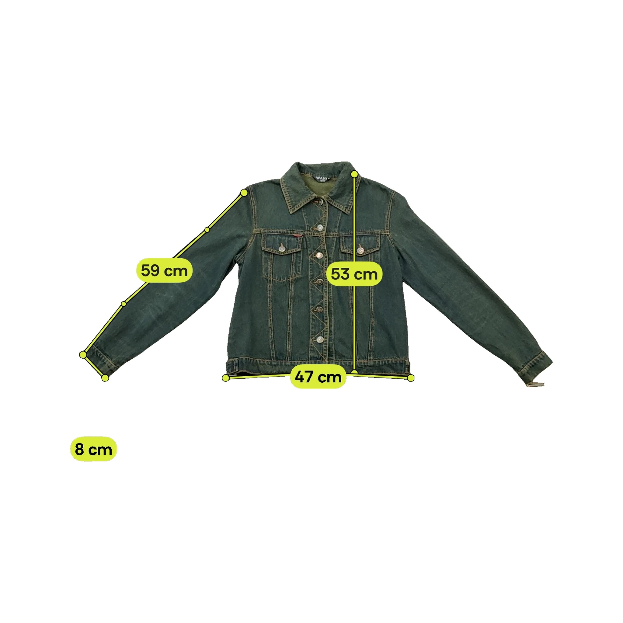 WANT Dark Green Cotton Denim Trucker Jacket