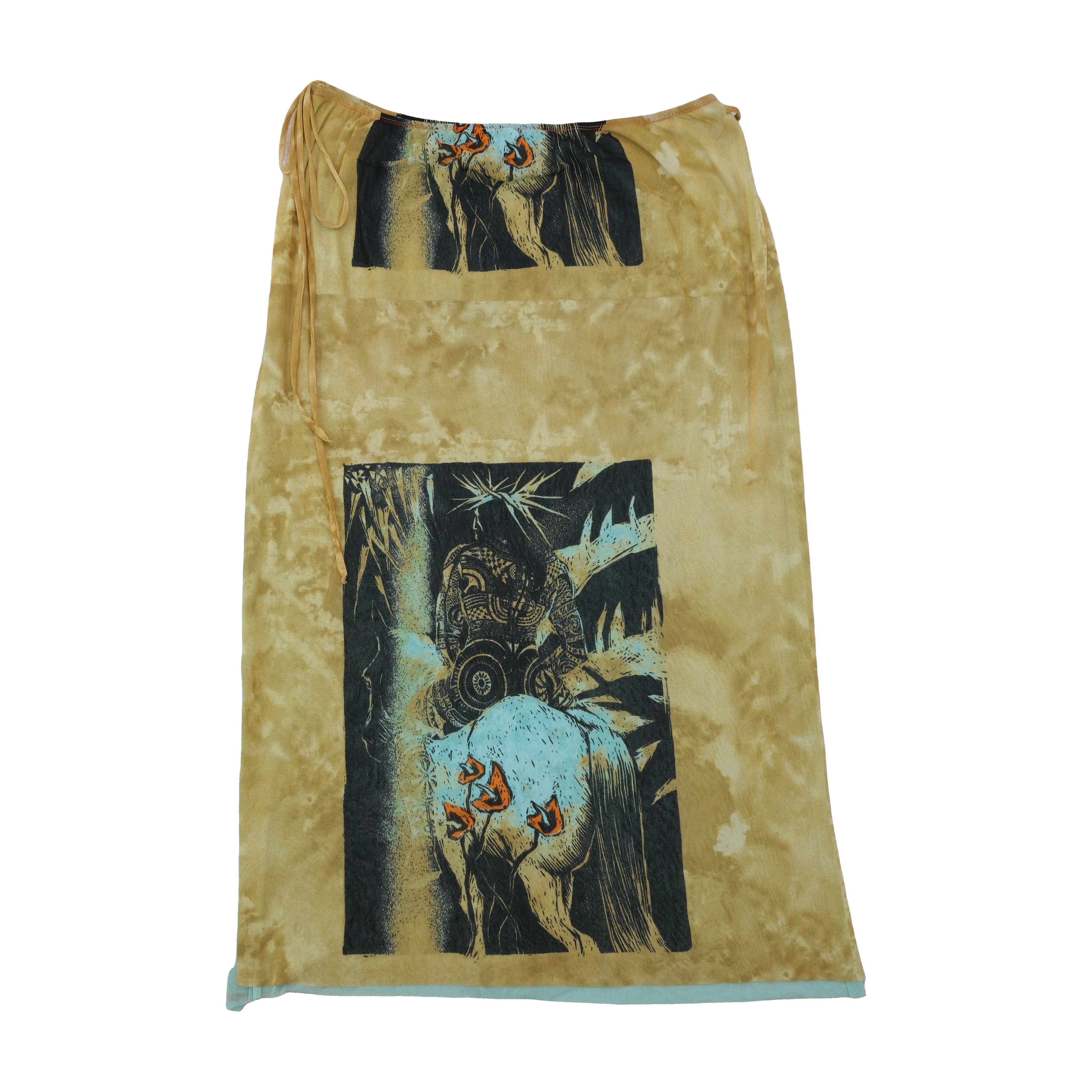 Jean Paul Gaultier Classique Printed Mesh Wrap Skirt