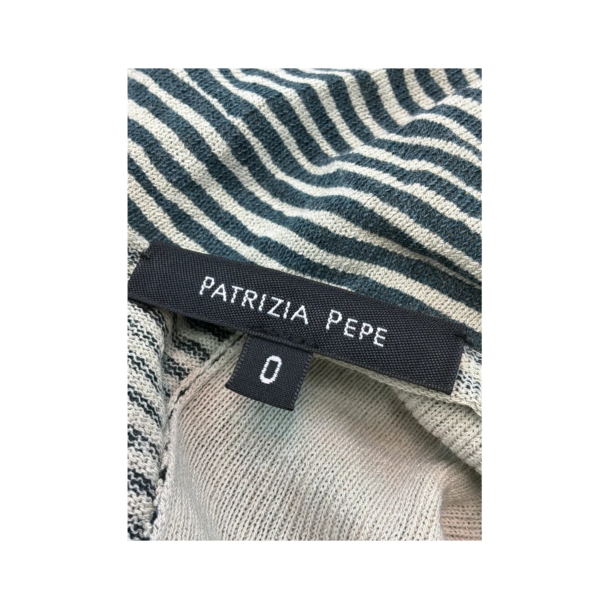 PATRIZIA PEPE Striped V Neck Halter Blouse