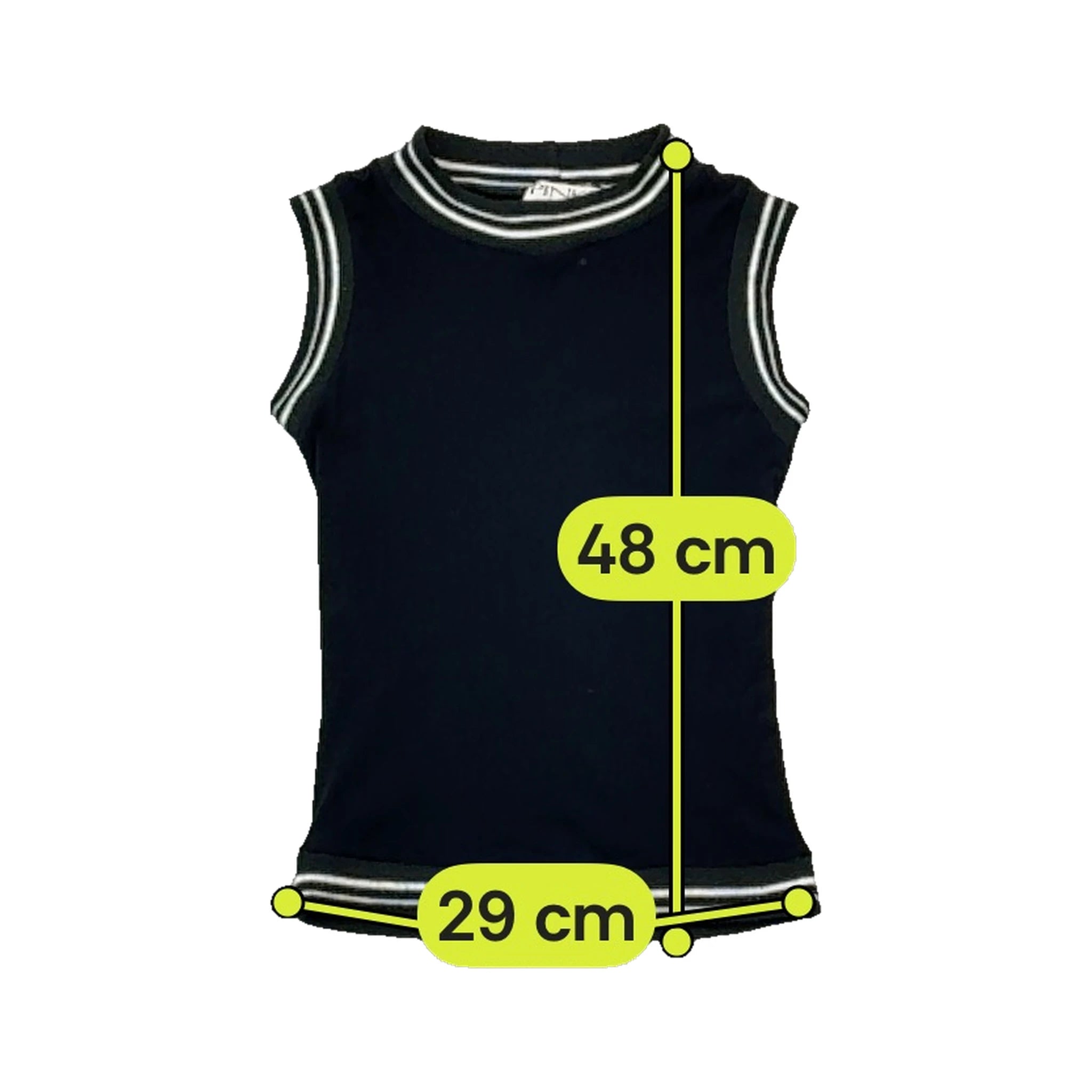 Pinko Sleeveless Knit Tank Top with Striped Trim