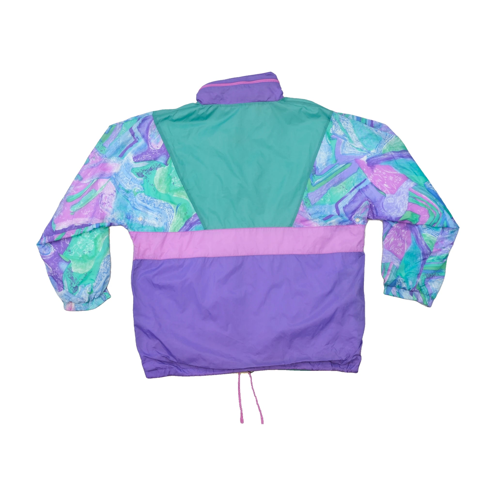 Shamp Abstract Print Color Block Windbreaker Jacket