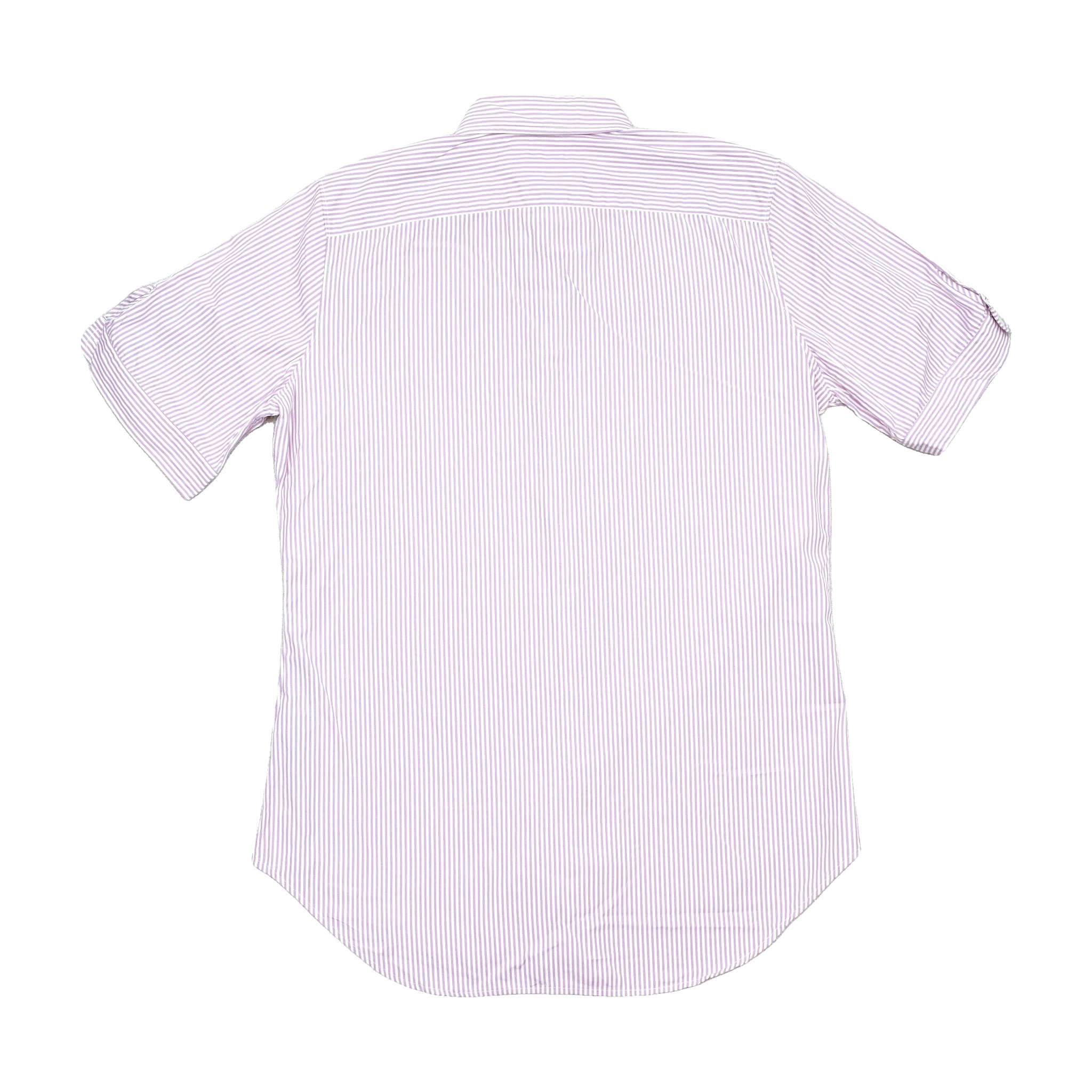 Camisa Ralph Lauren roxa de Manga curta às riscas com Botões