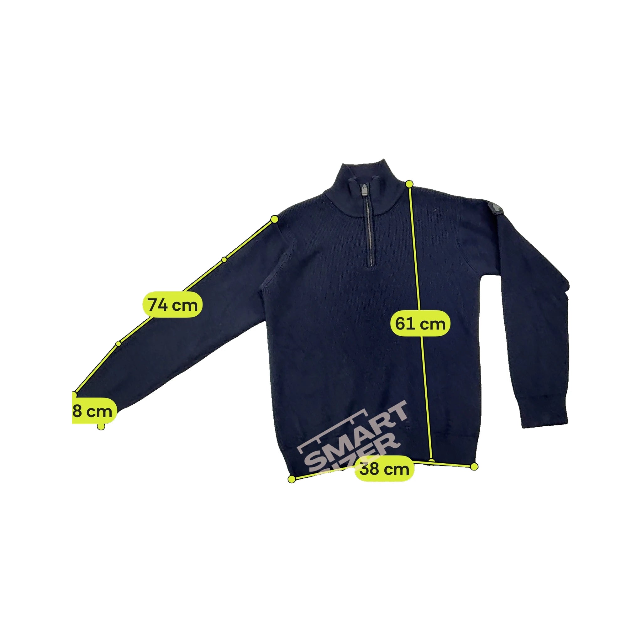Marina Yachting Virgin 100% Wool Ribbed Quarter Zip Sweater