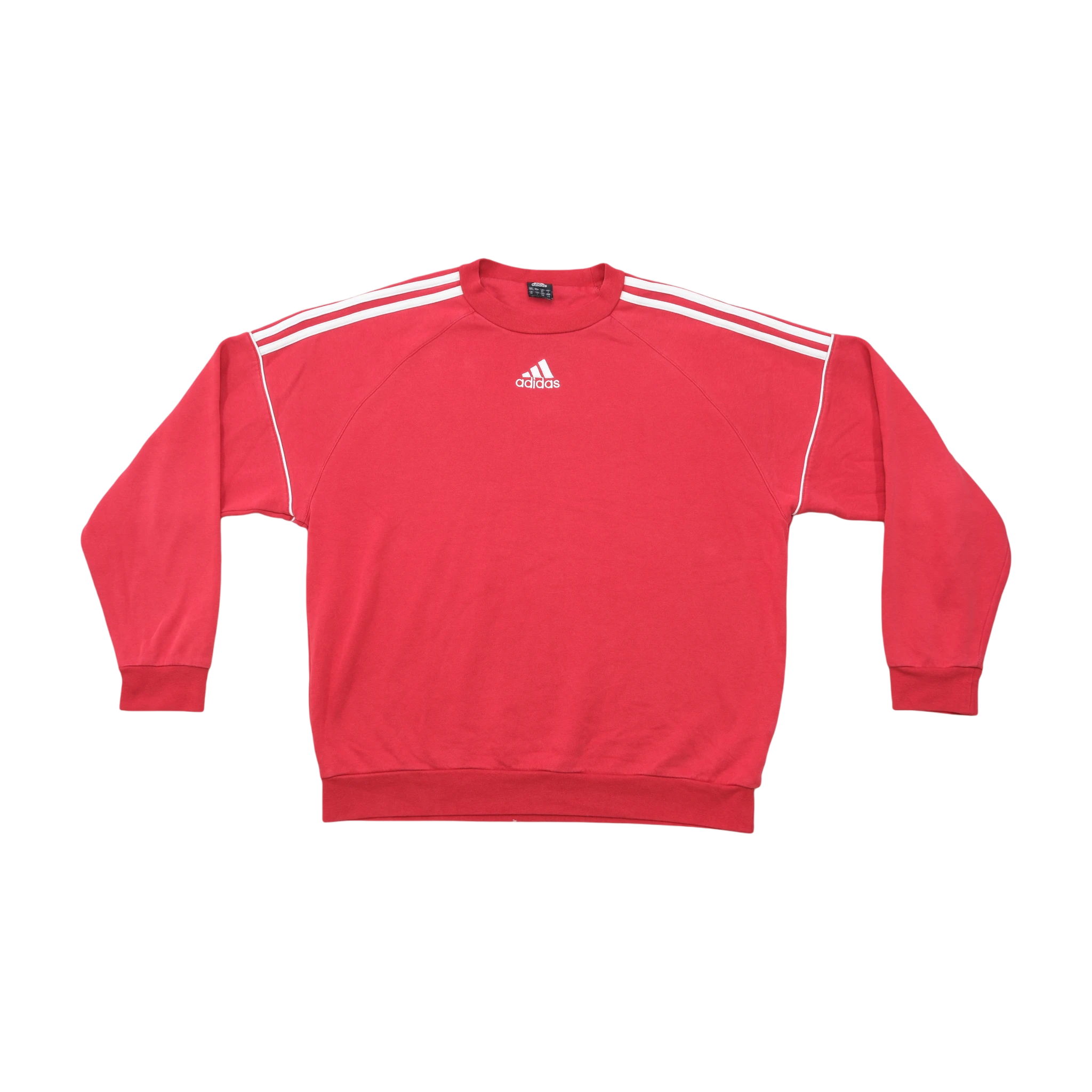 Camisola de gola Redonda adidas vintage vermelha em Mistura de algodão com Três riscas