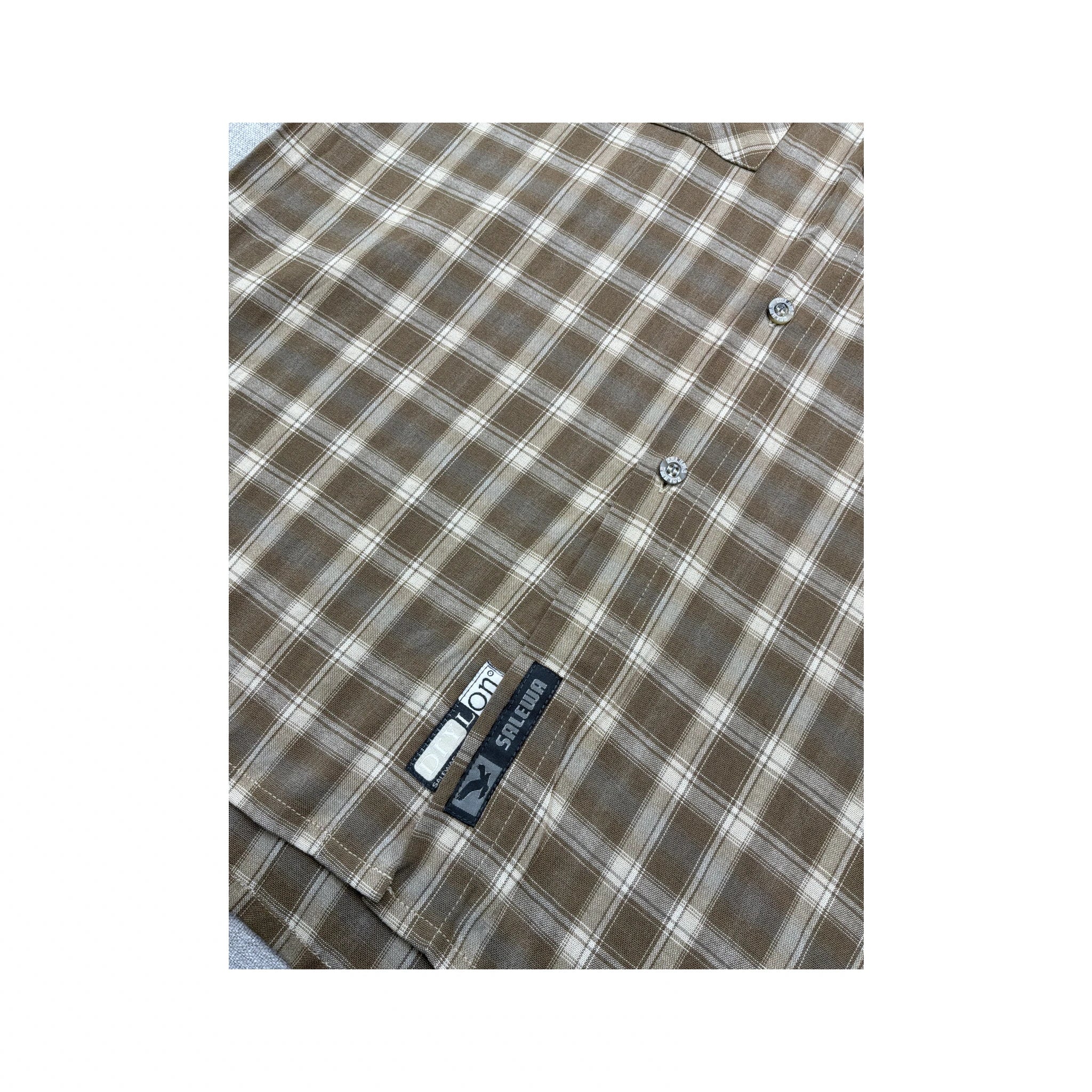 Salewa Brown Plaid Short Sleeve Viscose Blend Shirt