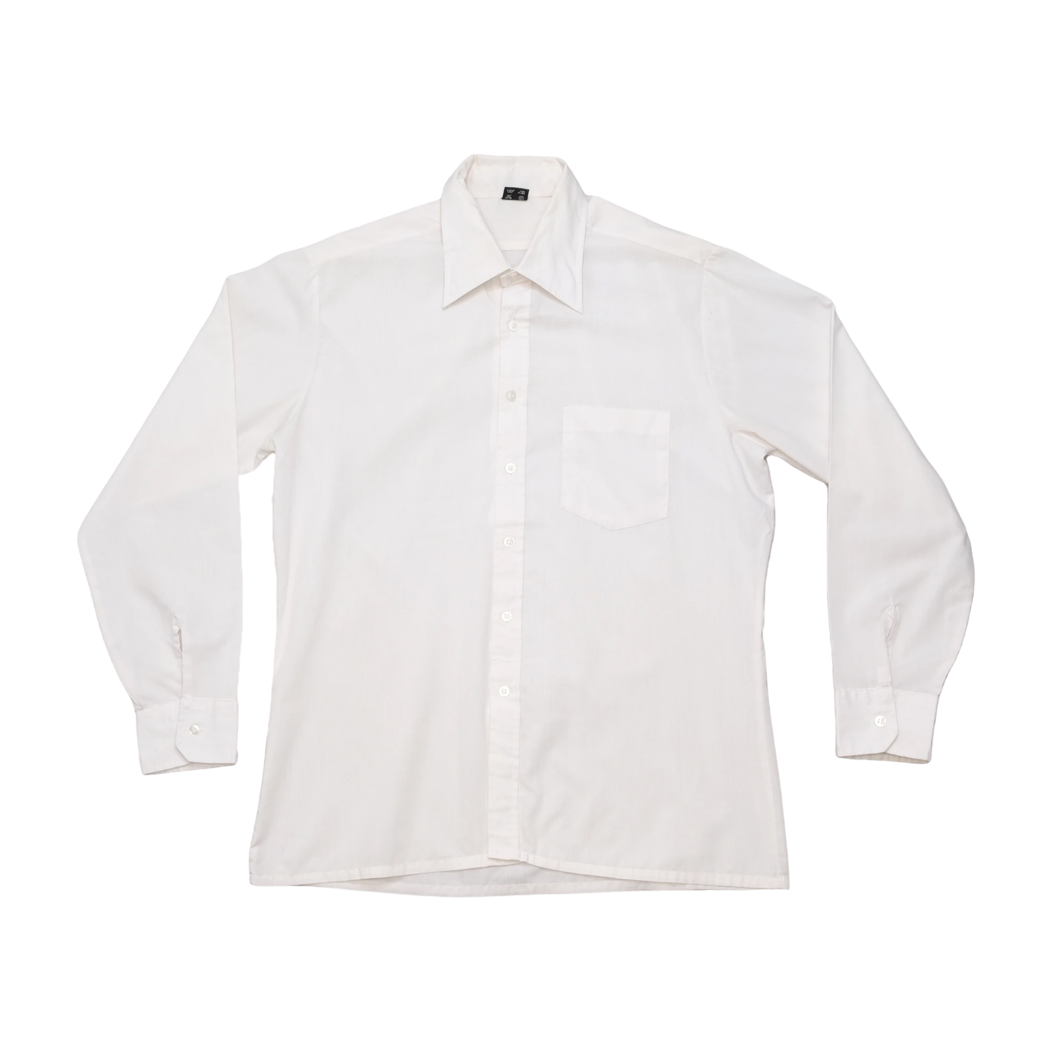 Mode White Long Sleeve Button-Up Shirt