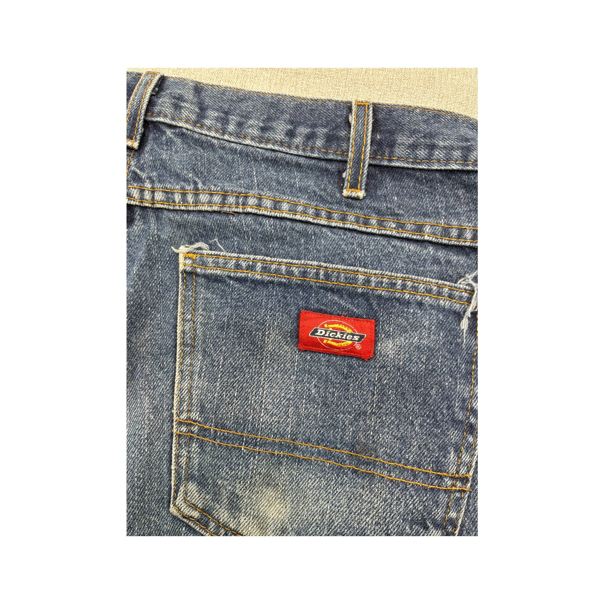 Calças de ganga Dickies vintage em algodão de perna direita Desbotados