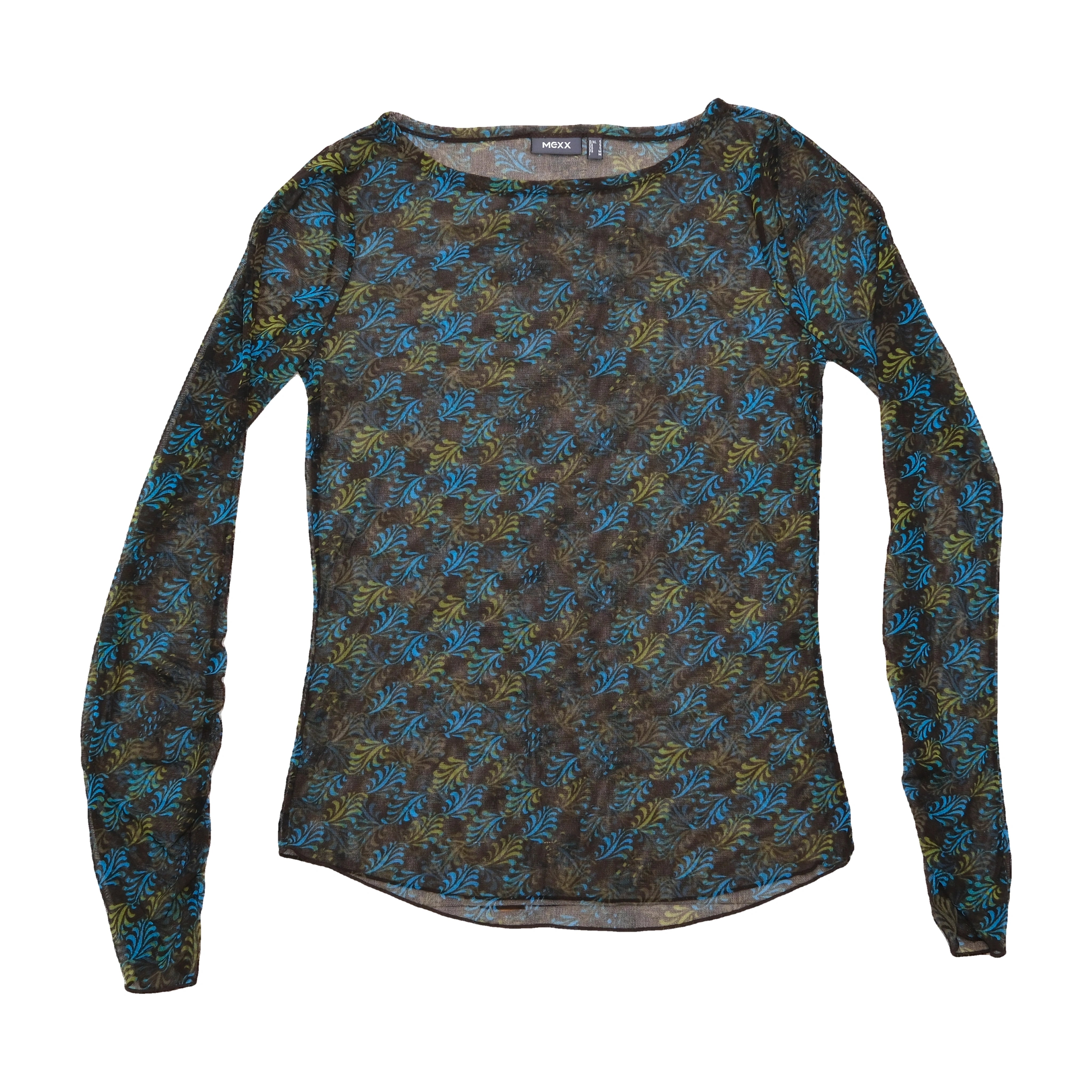 Mexx Sheer Abstract Print Long Sleeve Blouse