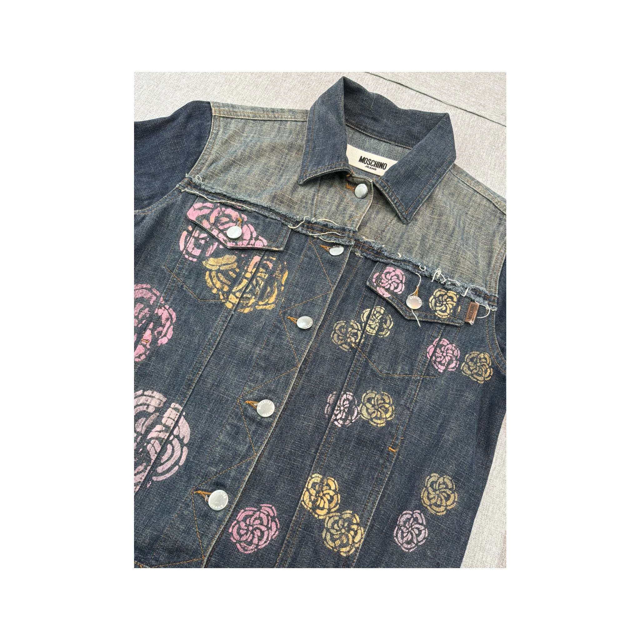Moschino Jeans Floral Print Denim Jacket