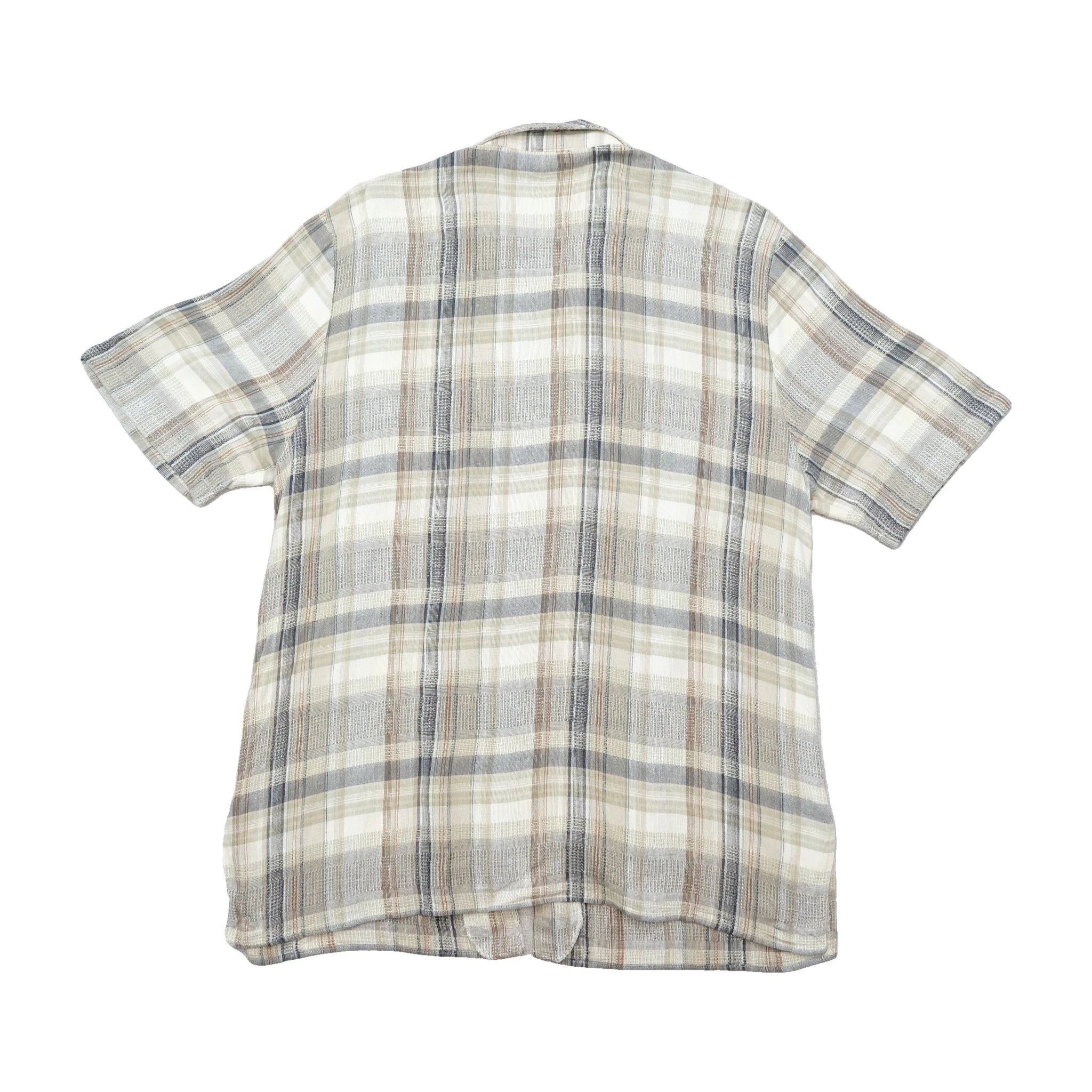 Maria Bellesi Plaid Linen Blend Zip Front Shirt