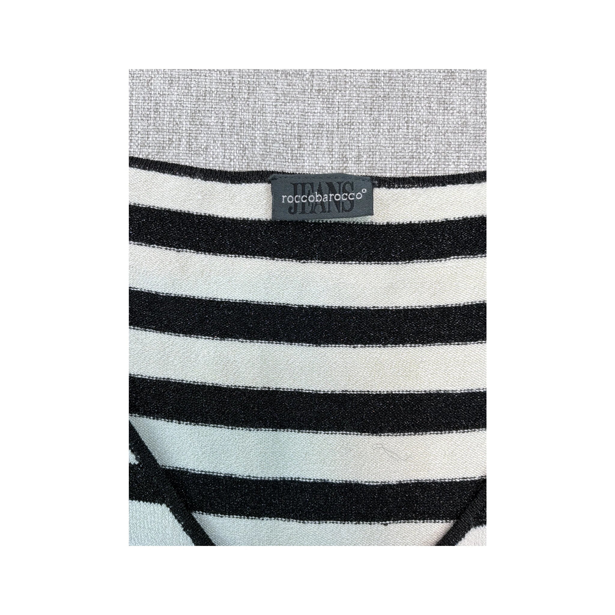 Roccobarocco Jeans Striped Cutout Tank Top