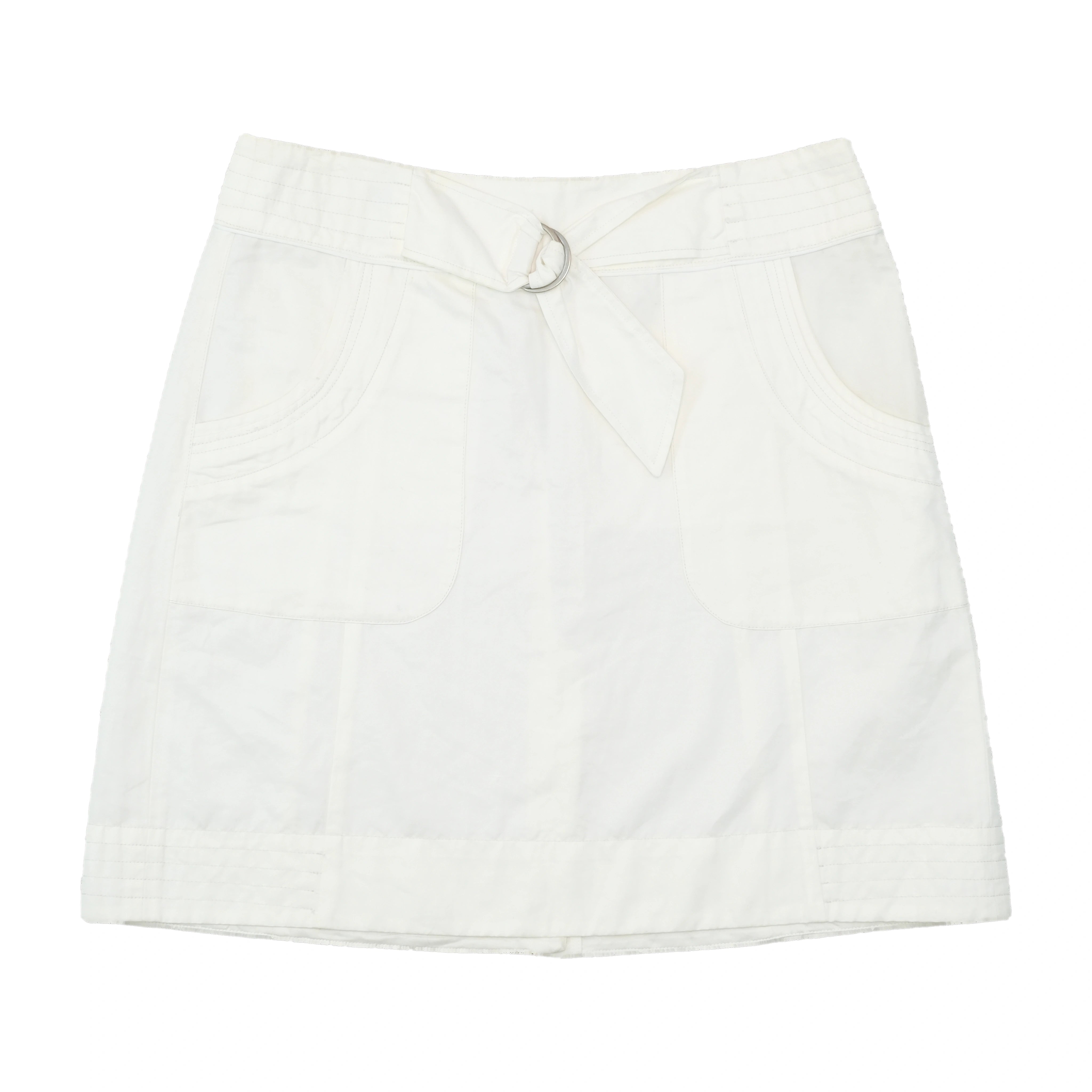 Sportmax Code Belted D-Ring Cotton Utility Mini Skirt