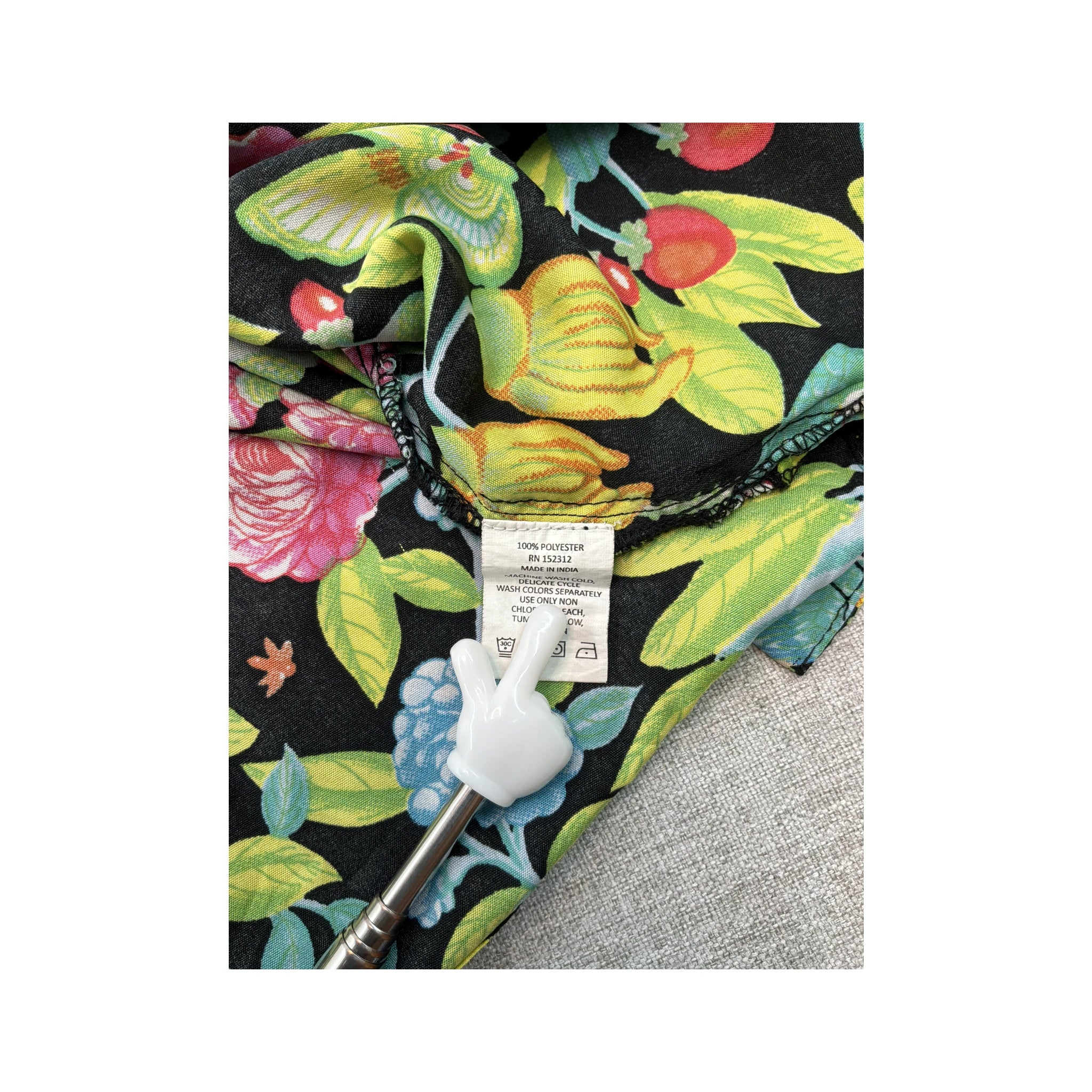 Resolution Tropical Bird Floral Print Button Up Shirt