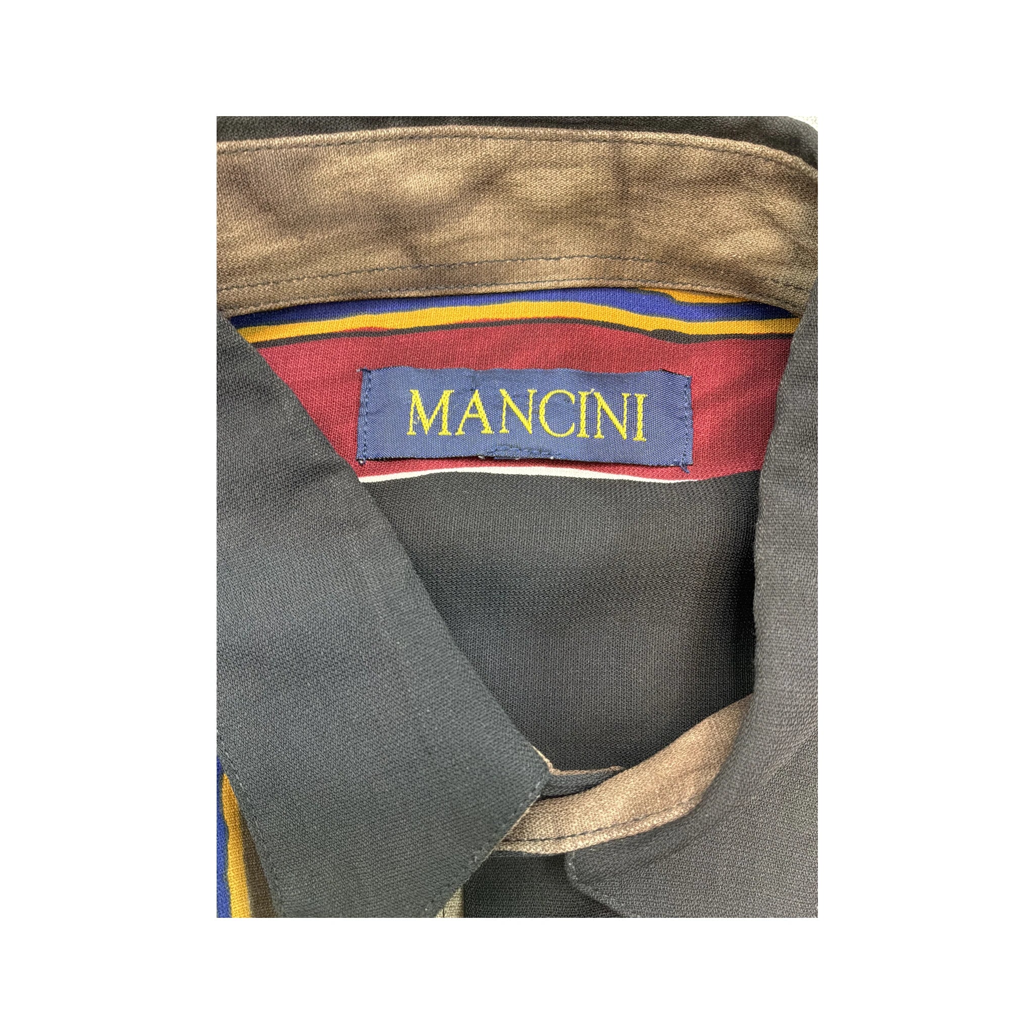Mancini Abstract Vertical Stripe Short Sleeve Button-Up Shirt