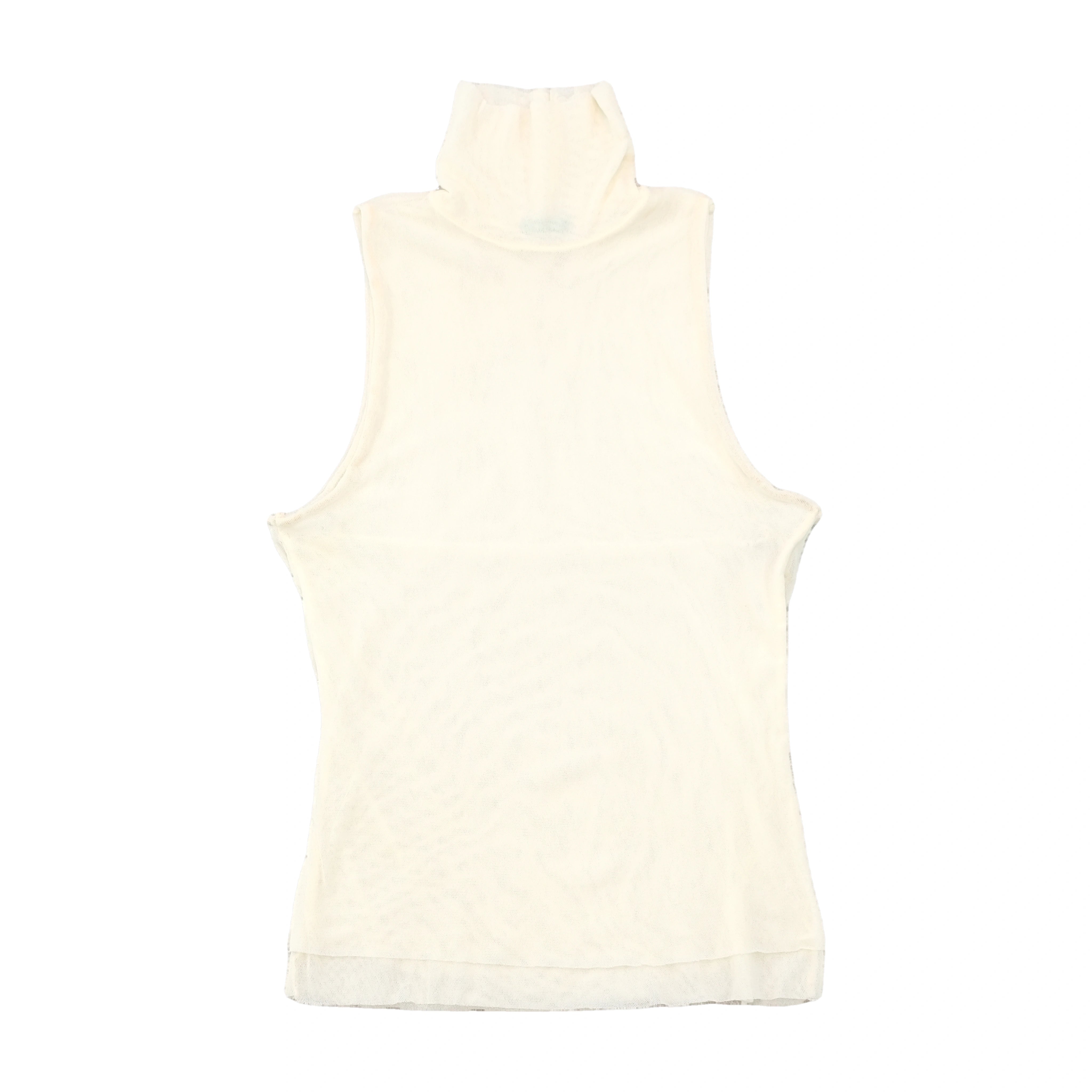 United Colours of Benetton Sheer Sleeveless Turtleneck Tank Top