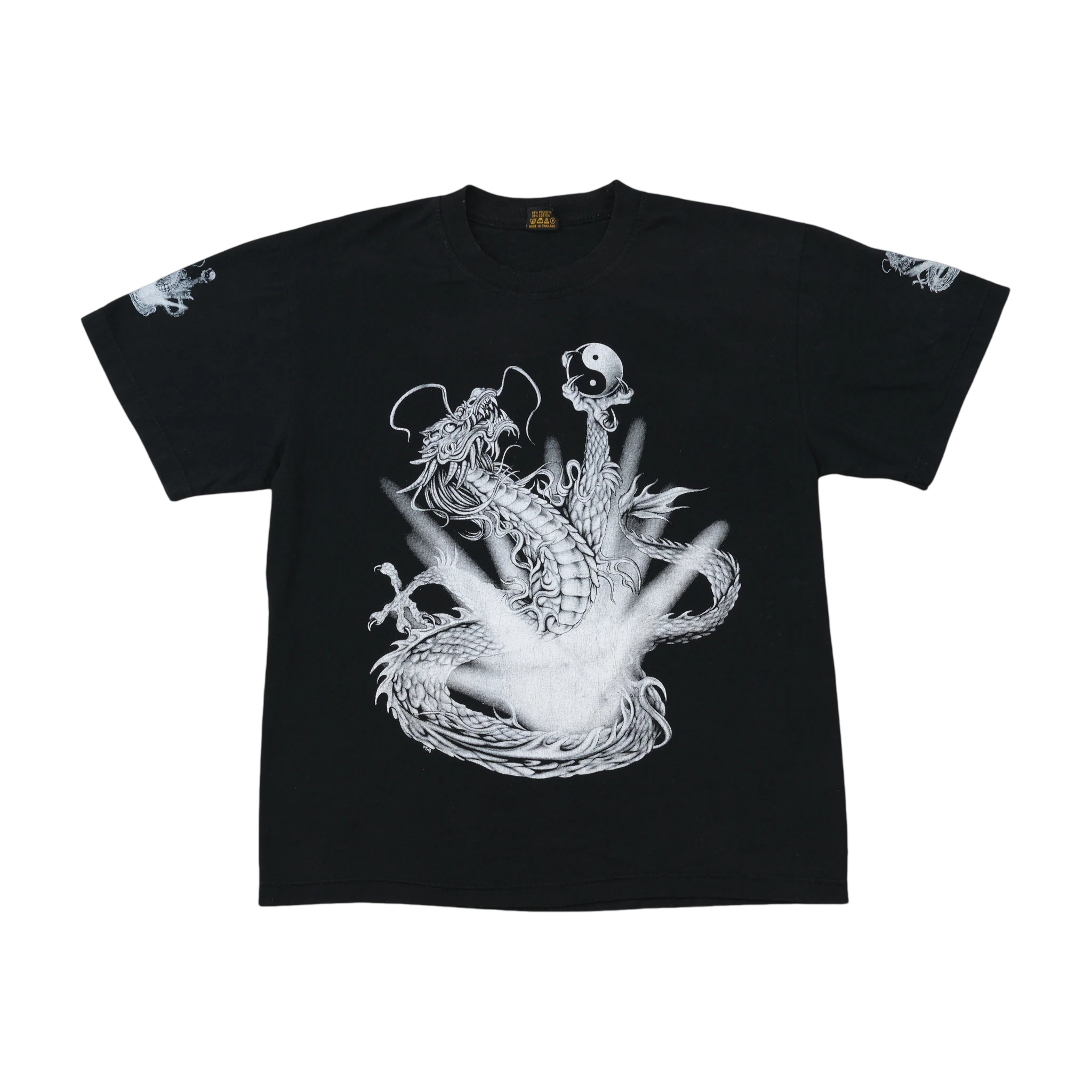 T-shirt em algodão com estampado de Dragão Yin-Yang