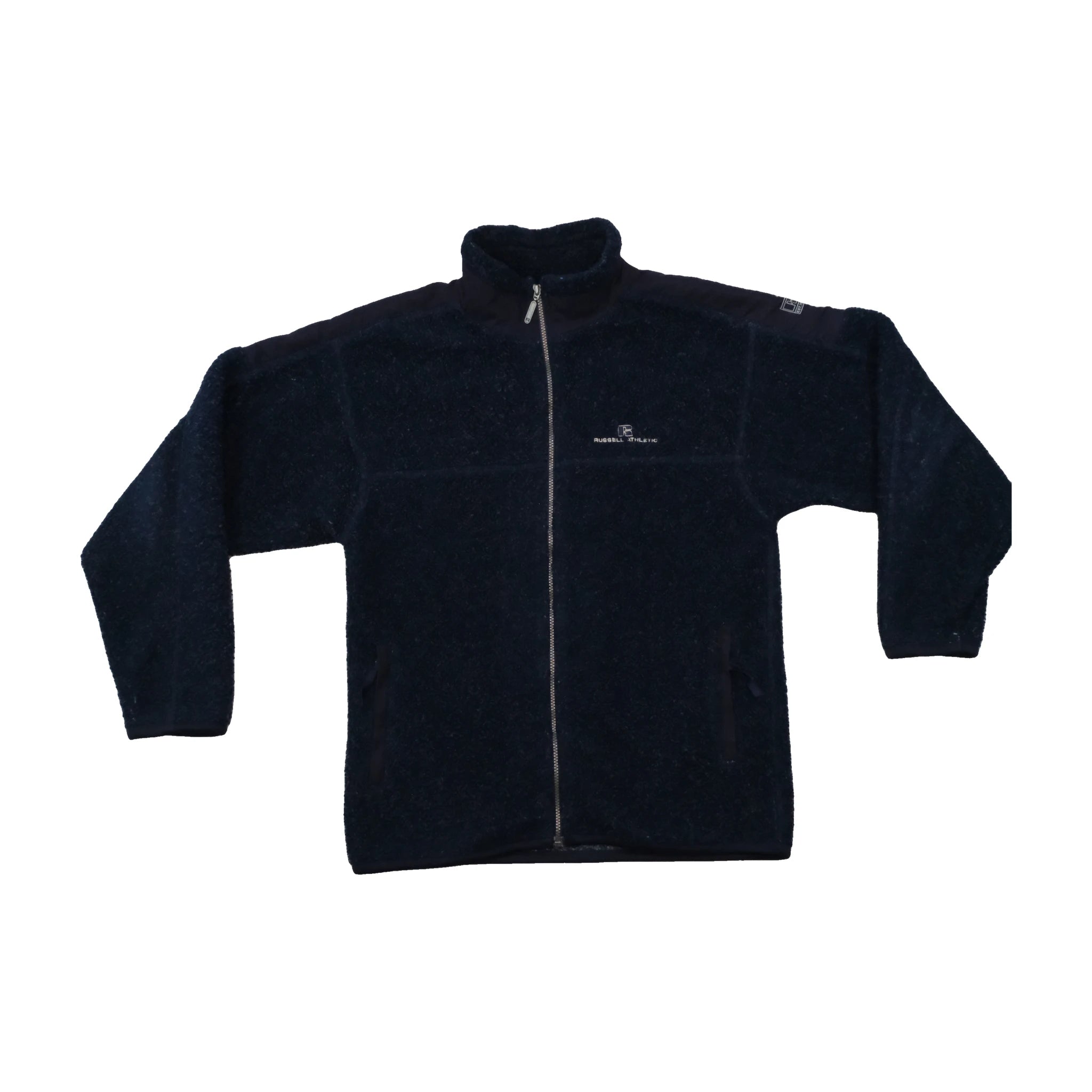 Russell Athletic Vintage Navy Full Zip Sherpa Fleece Jacket