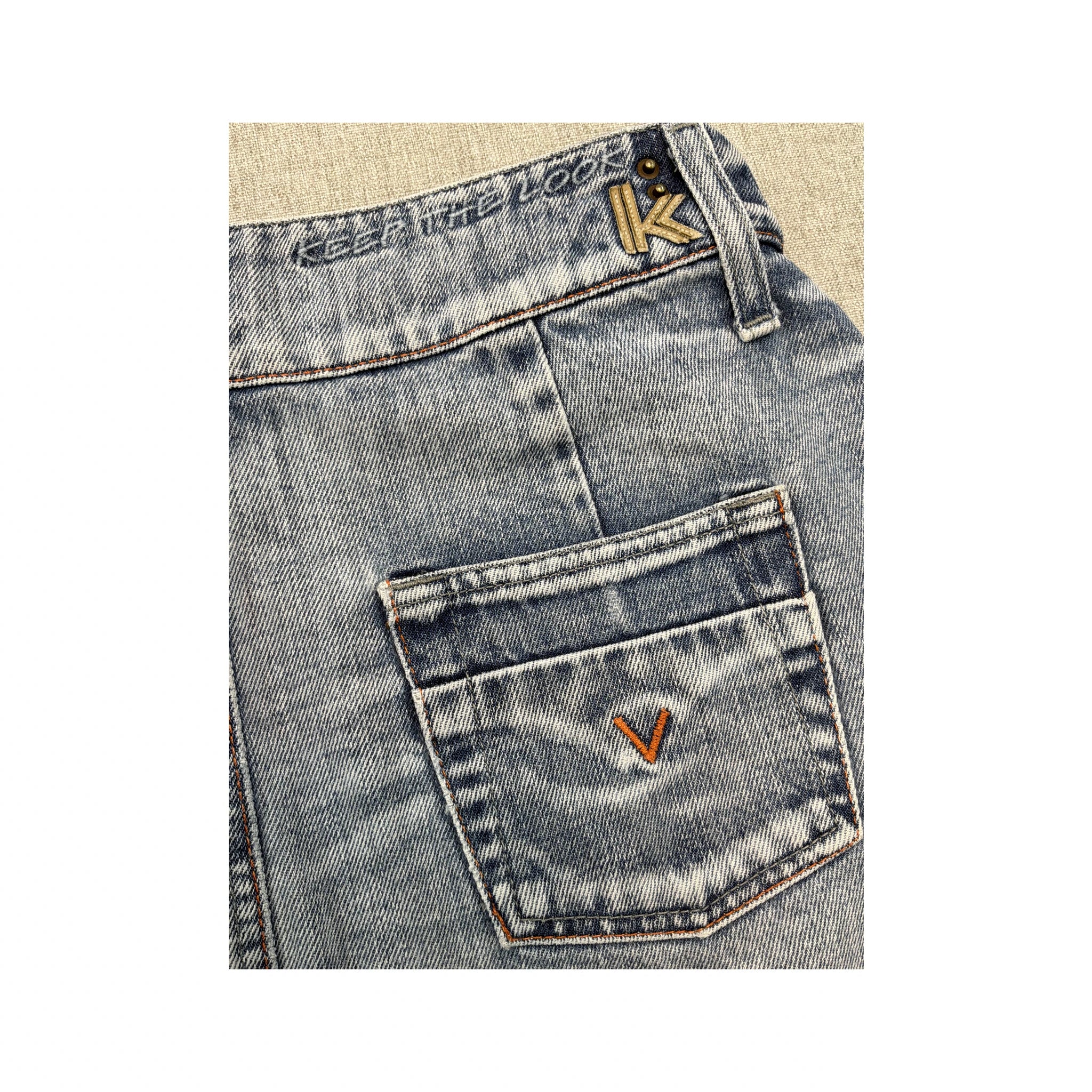 Kocca Distressed Low Rise Denim Mini Skirt