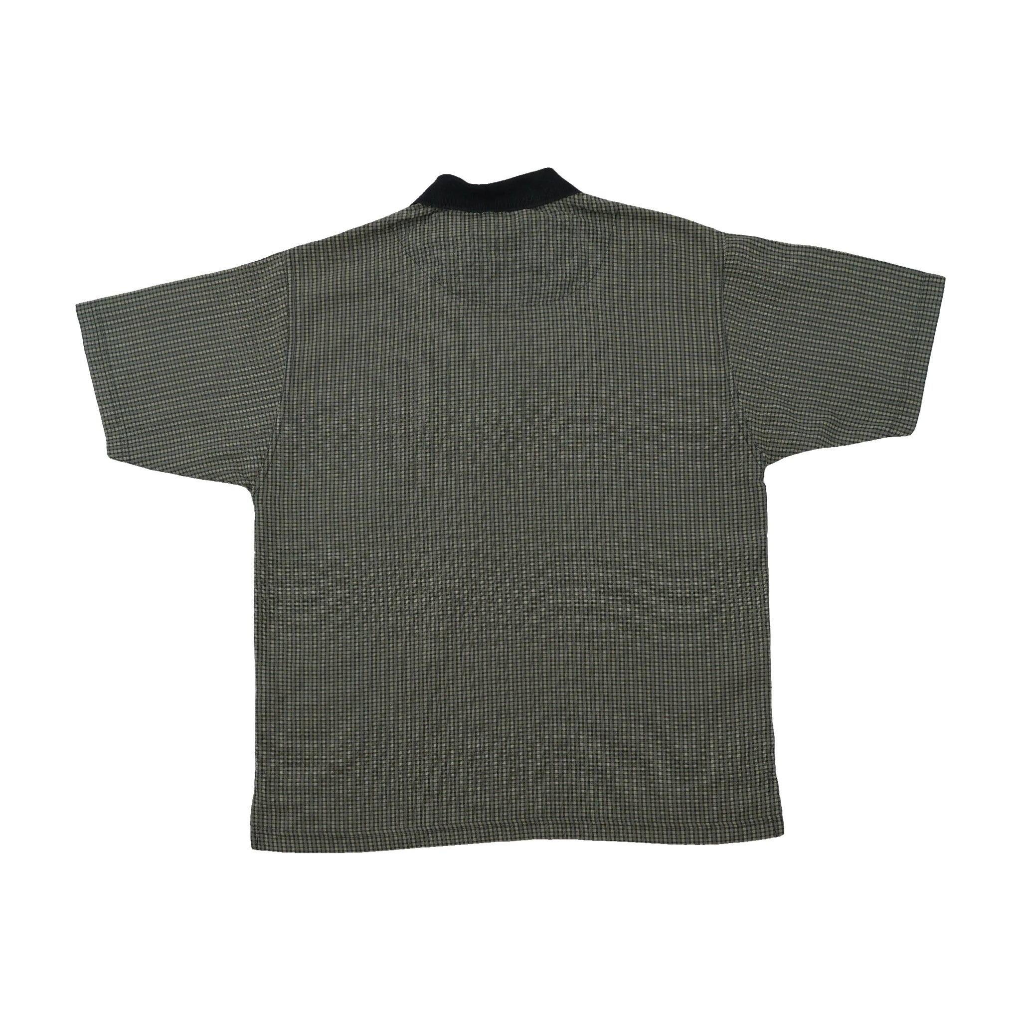 Camisa Armas com Micro Quadrados e gola com Fecho