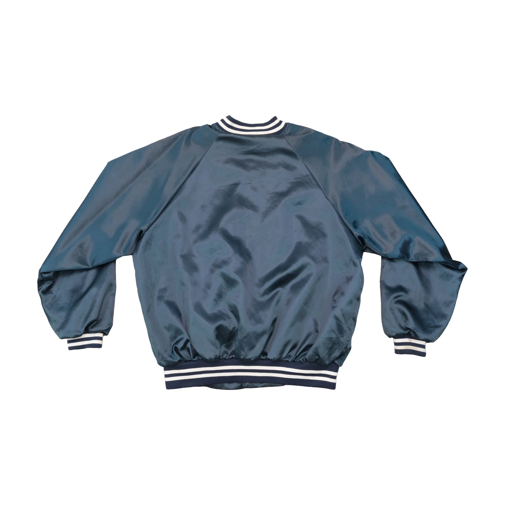 Hartwell Vintage Navy Satin Varsity Style Jacket Made in USA