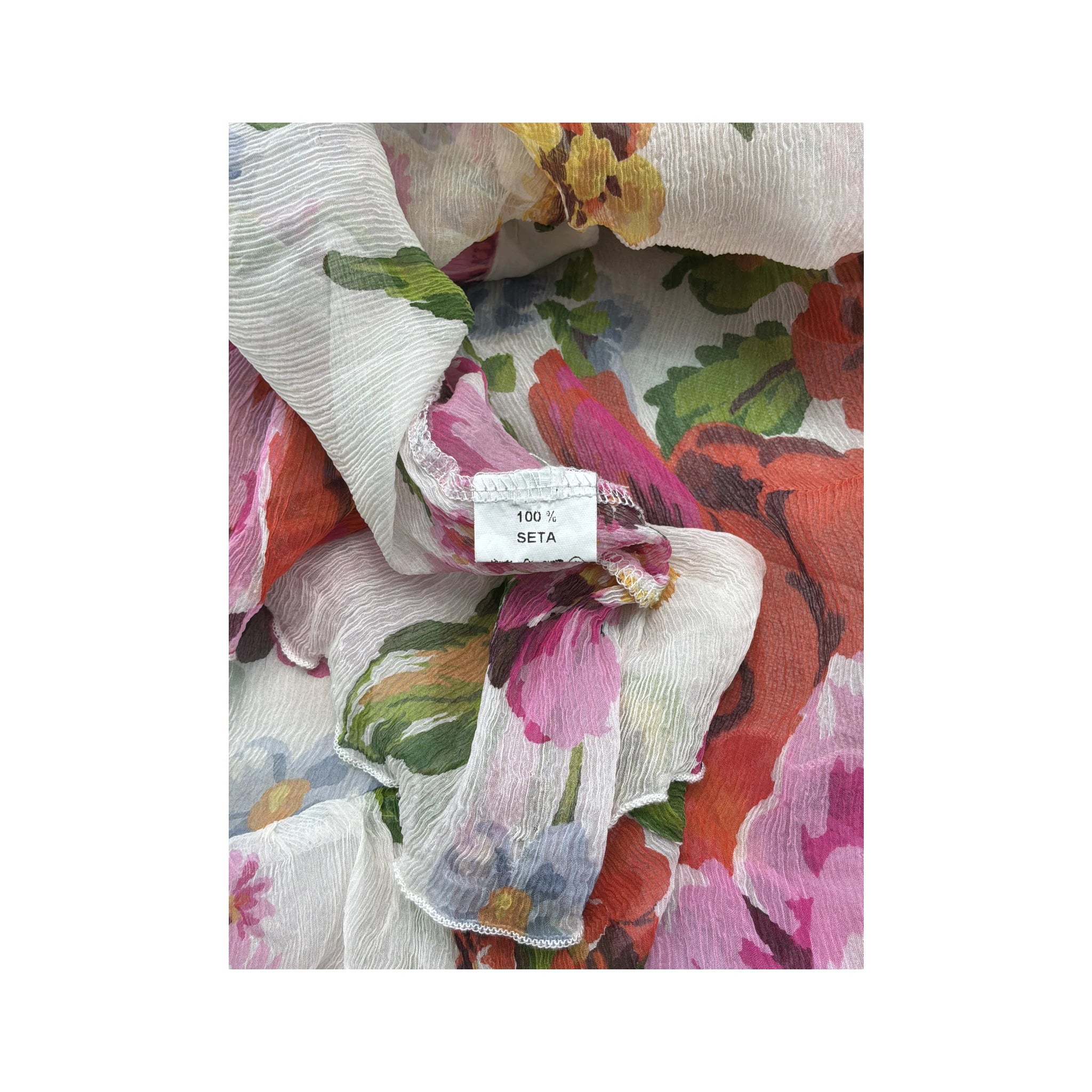 XS Milano Floral Ruffle Sheer Tank Top