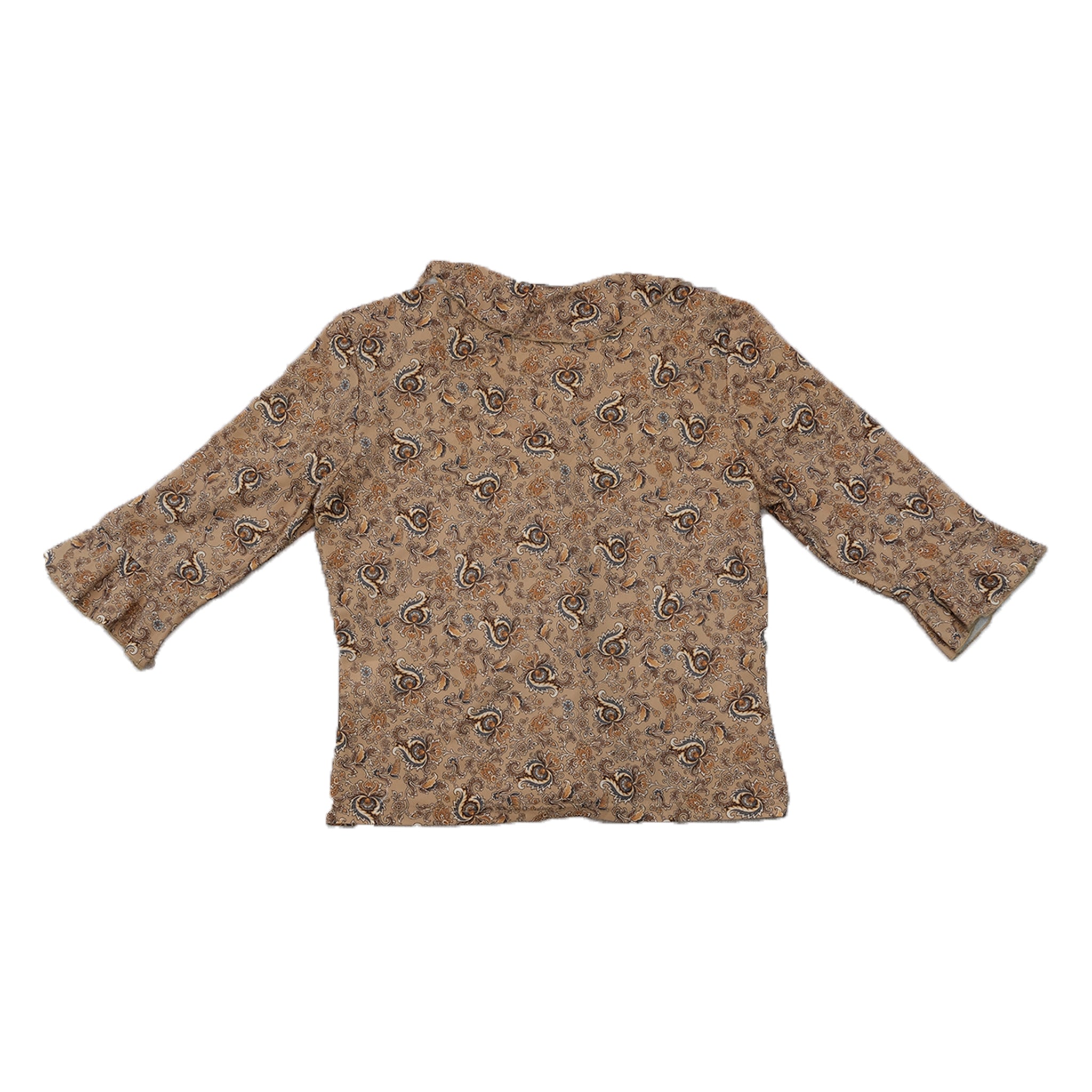 Blusa Outfit com Folhos à Frente e estampado Paisley